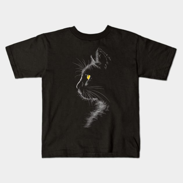 Cat Silhouette Kids T-Shirt by DogsandCats